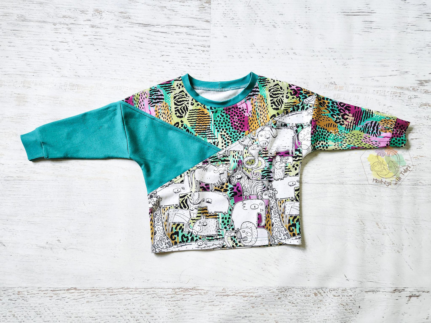 Wild Animal colorblocked comfy dolman tee, size 4t