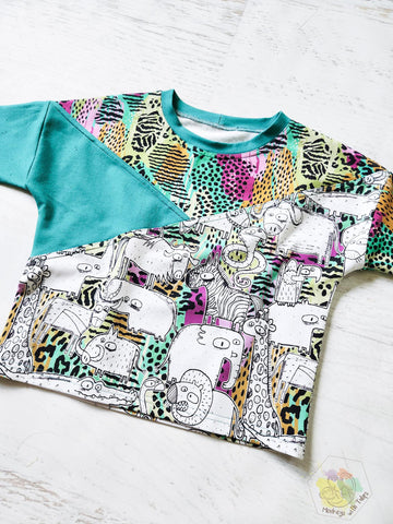 Wild Animal colorblocked comfy dolman tee, size 4t