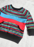 Double stripe pocketed grow with me tee, size 3t- 6yr