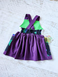 Dragon pocket pinafore, size 3t