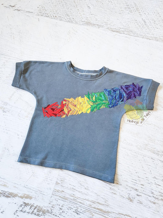 Rainbow Mosiac tee, 5t