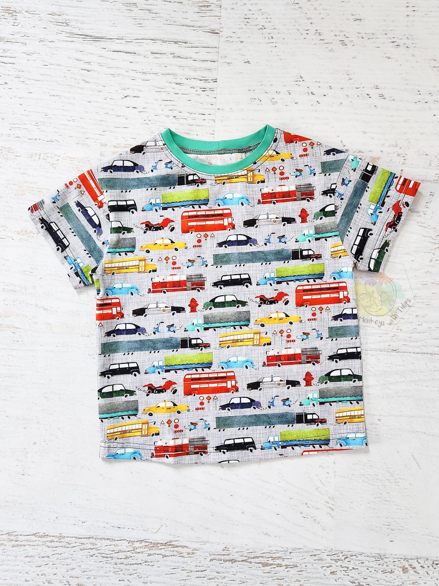 Vehicles drop shoulder tee, sz 4t