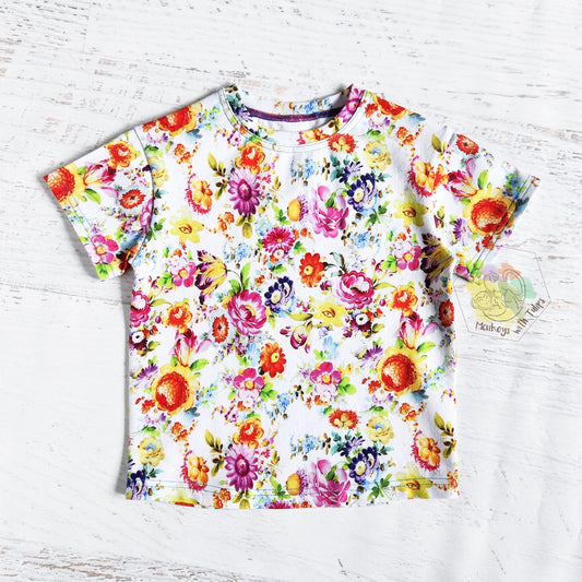 Perfect floral drop sleeve tee, size 5t