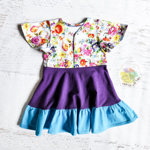 Floral fun dress, size 3t