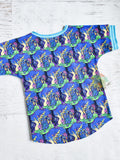 Monsters in my Garden dolman tee, size 4t