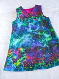 Colorful planets and galaxy reversible dress, size 18-24 month