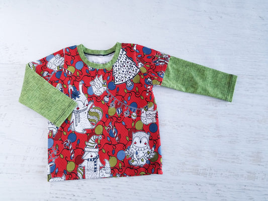 Holiday animal tee, size 12 months