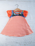 Starry Night dress, orange, stripes, size 12 month