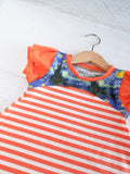 Starry Night dress, orange, stripes, size 12 month