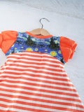 Starry Night dress, orange, stripes, size 12 month