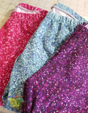 (Faux) glitter leggings - aqua, hot pink and dark plum