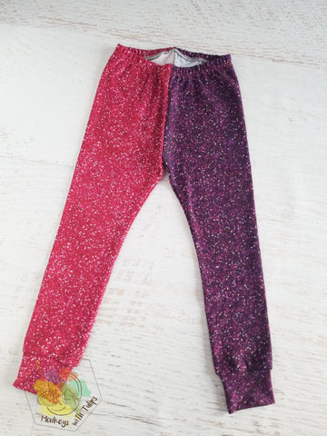 Two tone (faux) glitter leggings