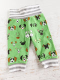 Foldover waist pants, dog print, baby sizes