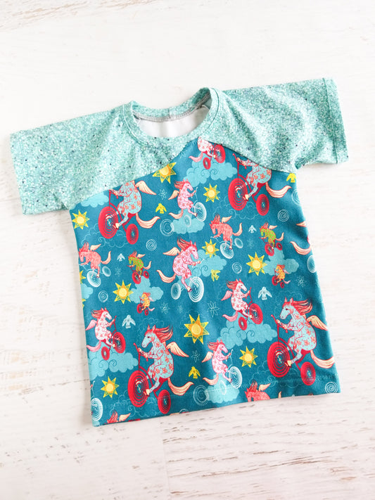 Playful pegasus offside raglan, 4t