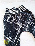 Slouchy black/white plaid joggers, 18 months