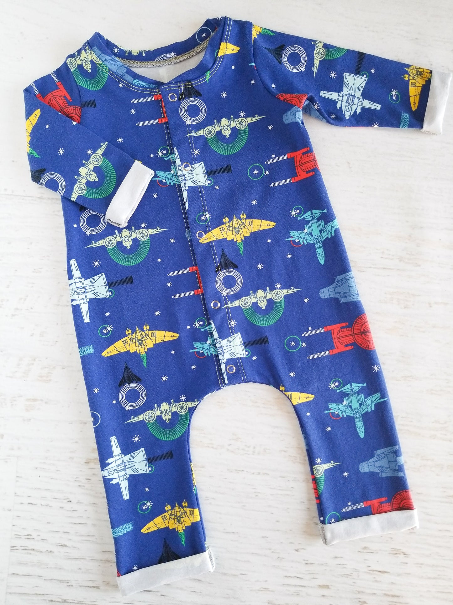 Snap up relaxed romper, baby sizes