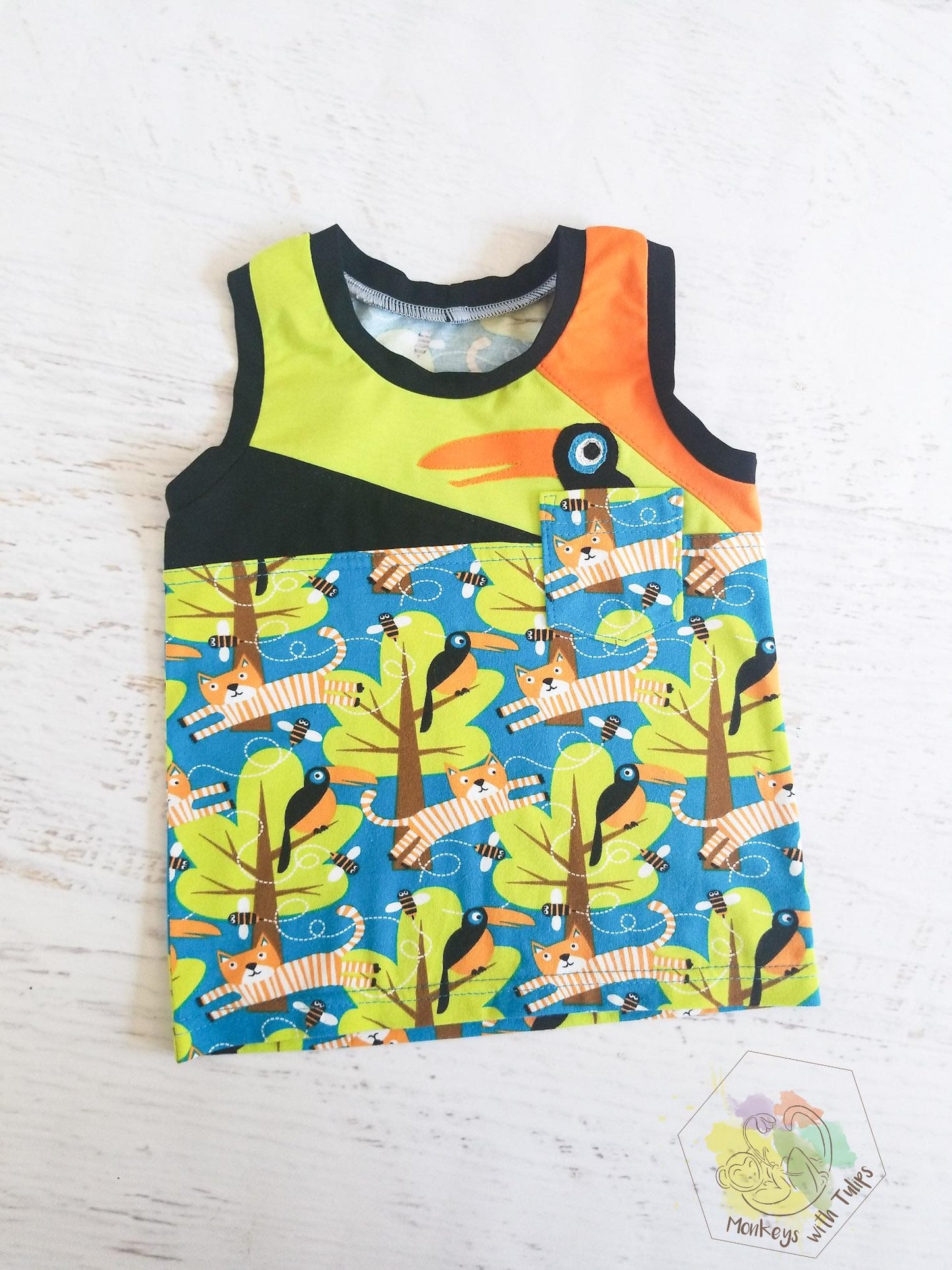 Toucan peekaboo tank, size 2/3t