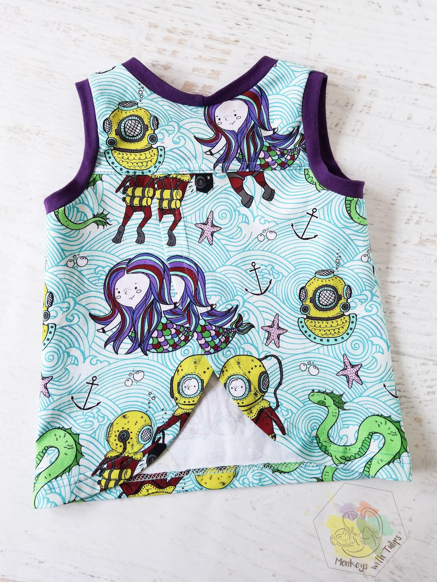 Ocean Explorers petal back tank, sz 18-24 months