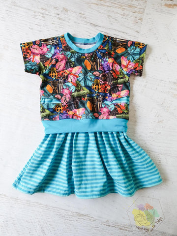 Beautiful Bugs raglan dress, 2-3t