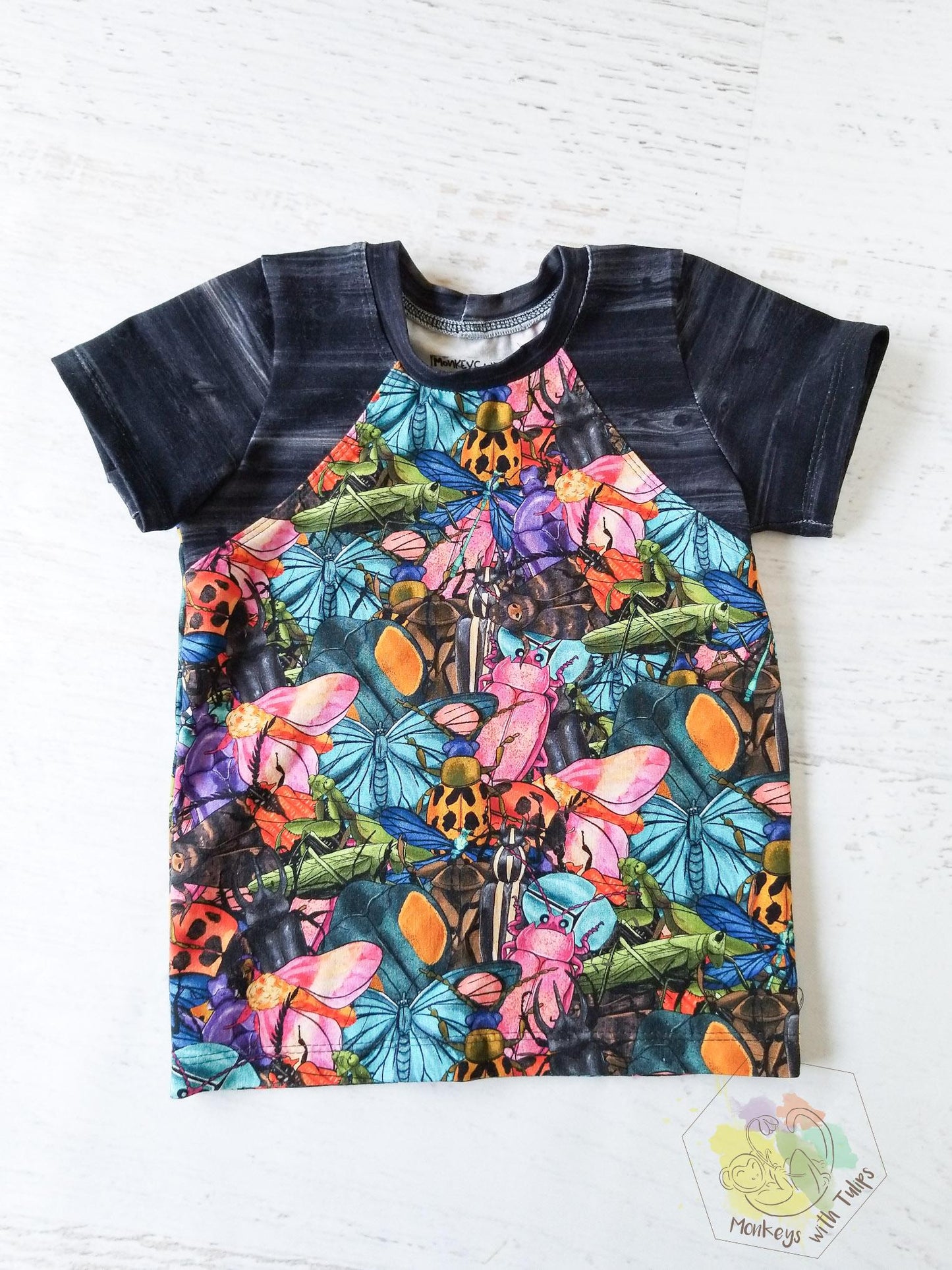 Beautiful Bugs crew neck tee, 3/4 t