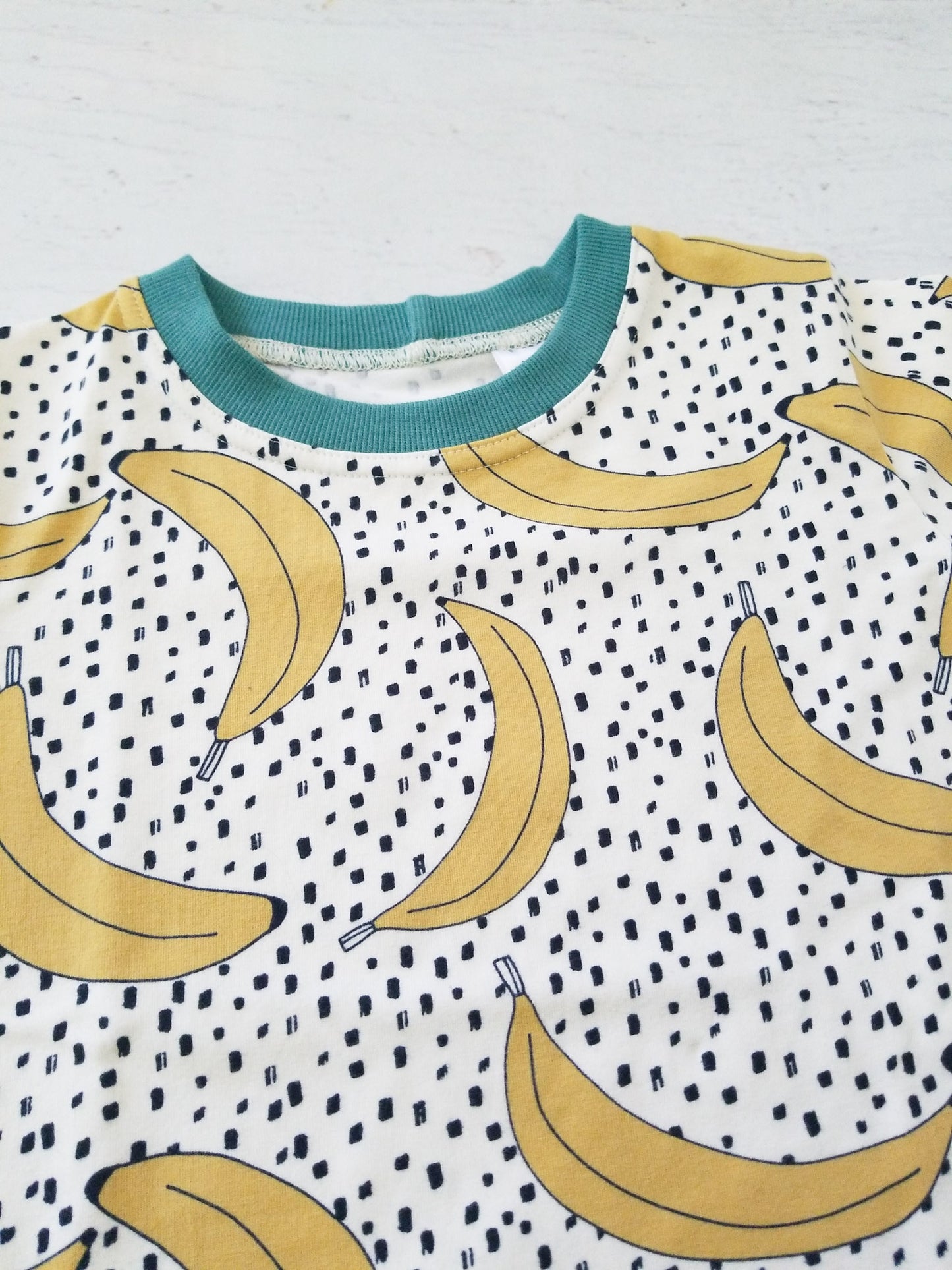 Bananas! ringer tee, size 3t (blue)