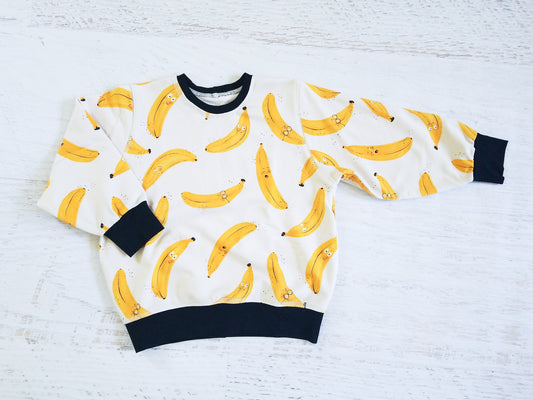 Silly Bananas retro sweatshirt, size 3-4t, 1 custom slot