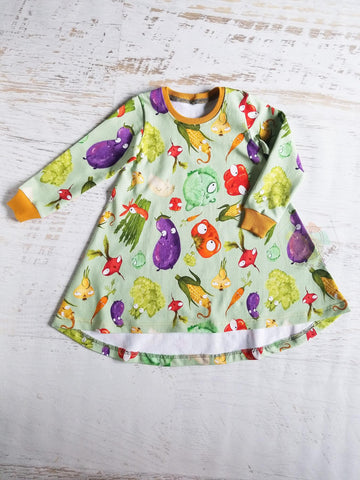 Veggies tshirt dress, 2/3t