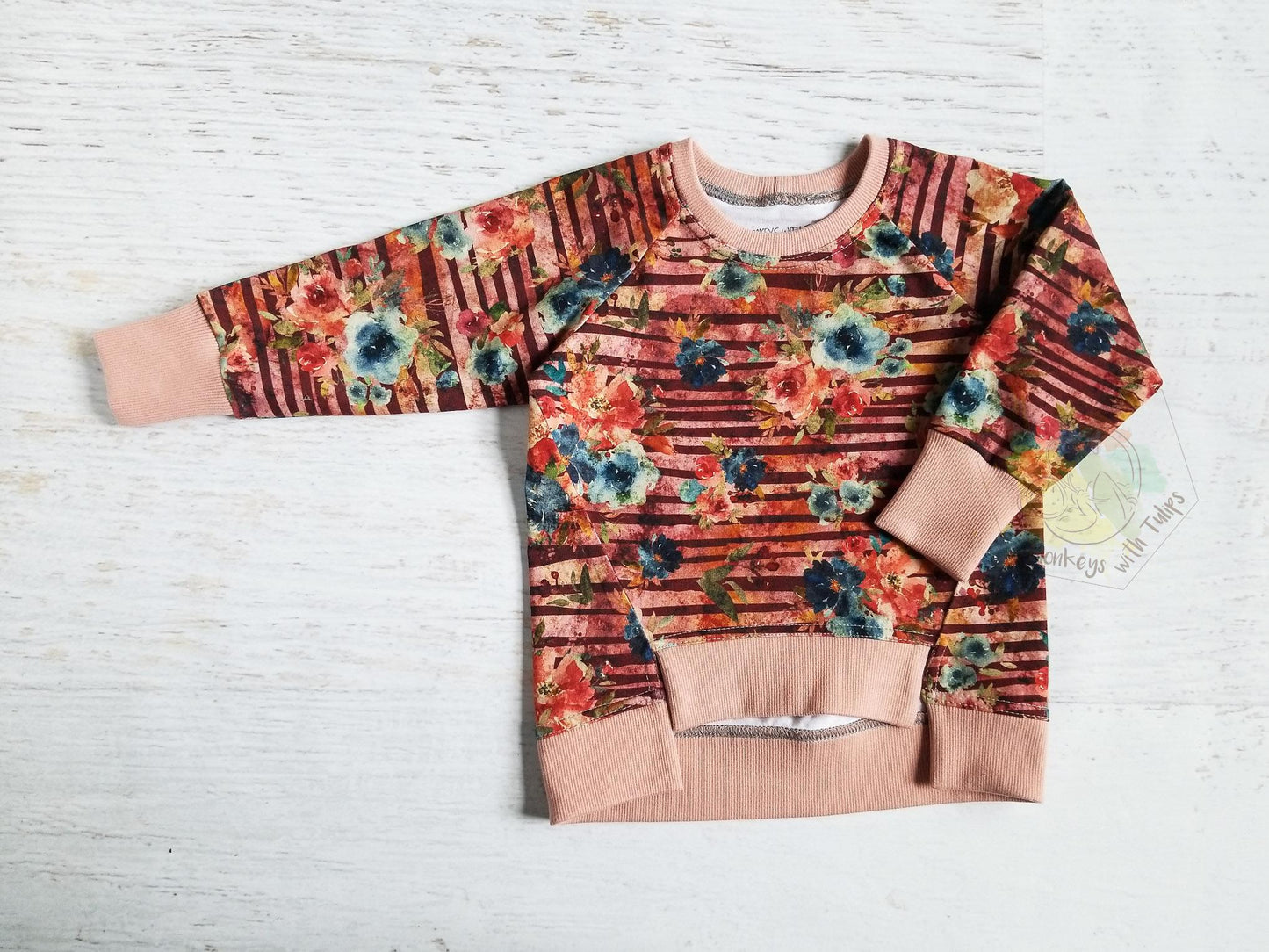 Fall Floral hi lo raglan, size 18-24m