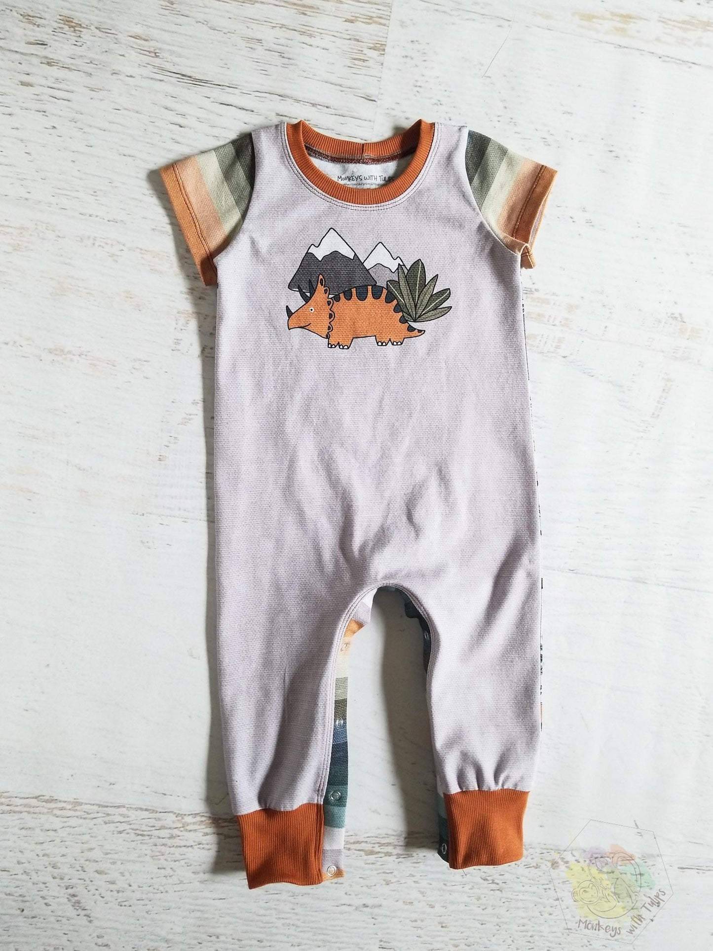 Sweater dinos rompaloones, size 12-18 months.