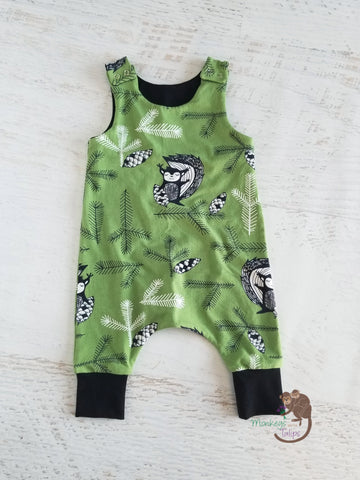 Slouchy romper, squirrels, 0-3 month